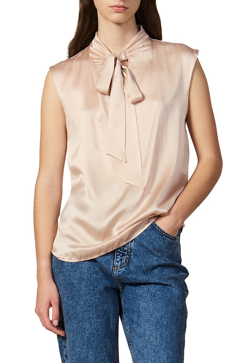 Hash Silk Top, Main, color, NUDE