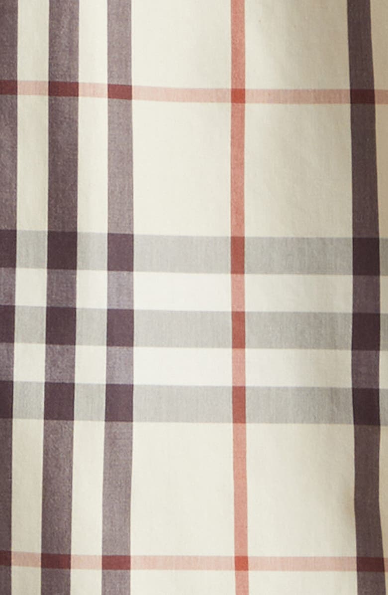 Burberry Emma Check Cotton Poplin Button-Up Shirt, Alternate, color, Almond Beige Ip Chck