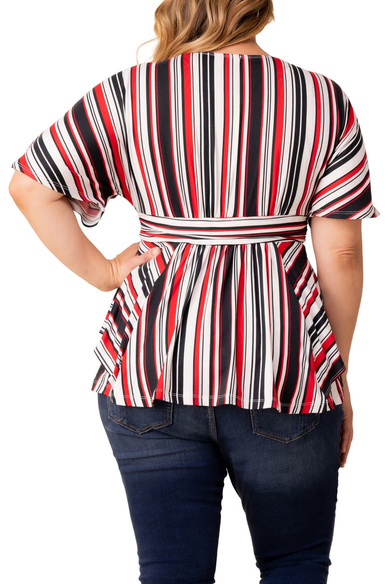 Boulevard Stripe Knit Top, Alternate, color, RED WHITE & BLACK