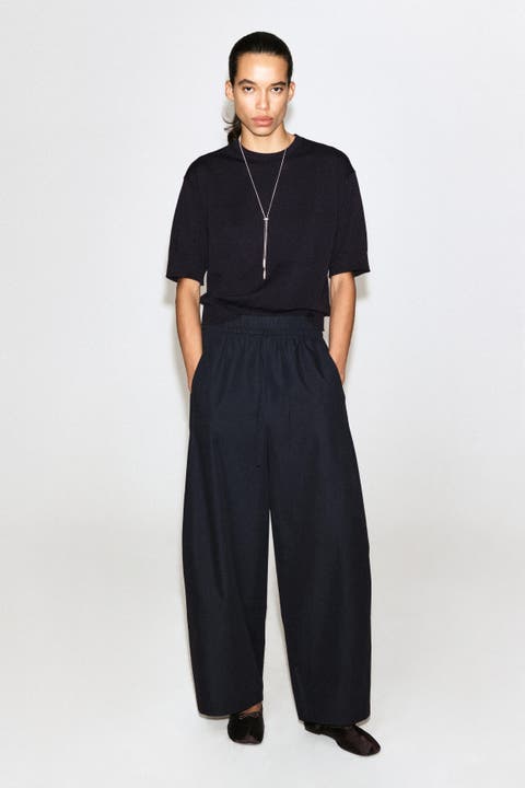 Elasticated Barrel-Leg Pants