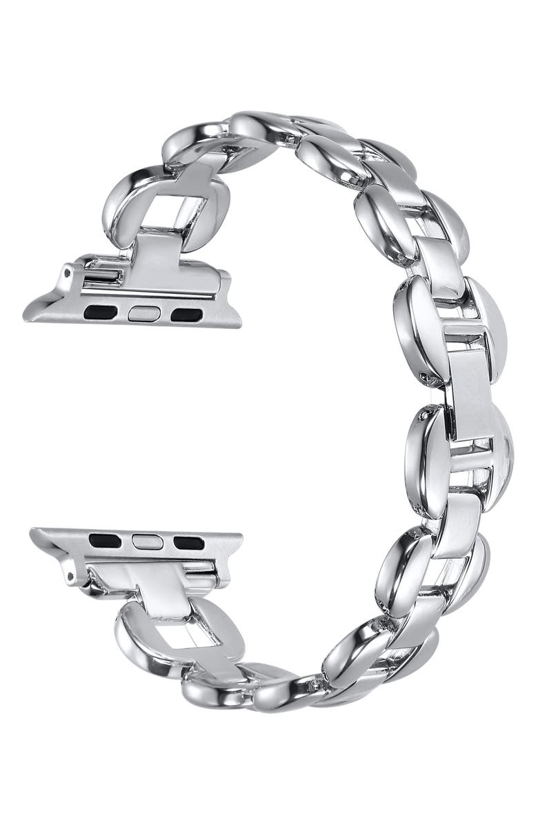 The Posh Tech Joy Stainless Steel Apple Watch<sup>®</sup> Watchband, Alternate, color, Silver