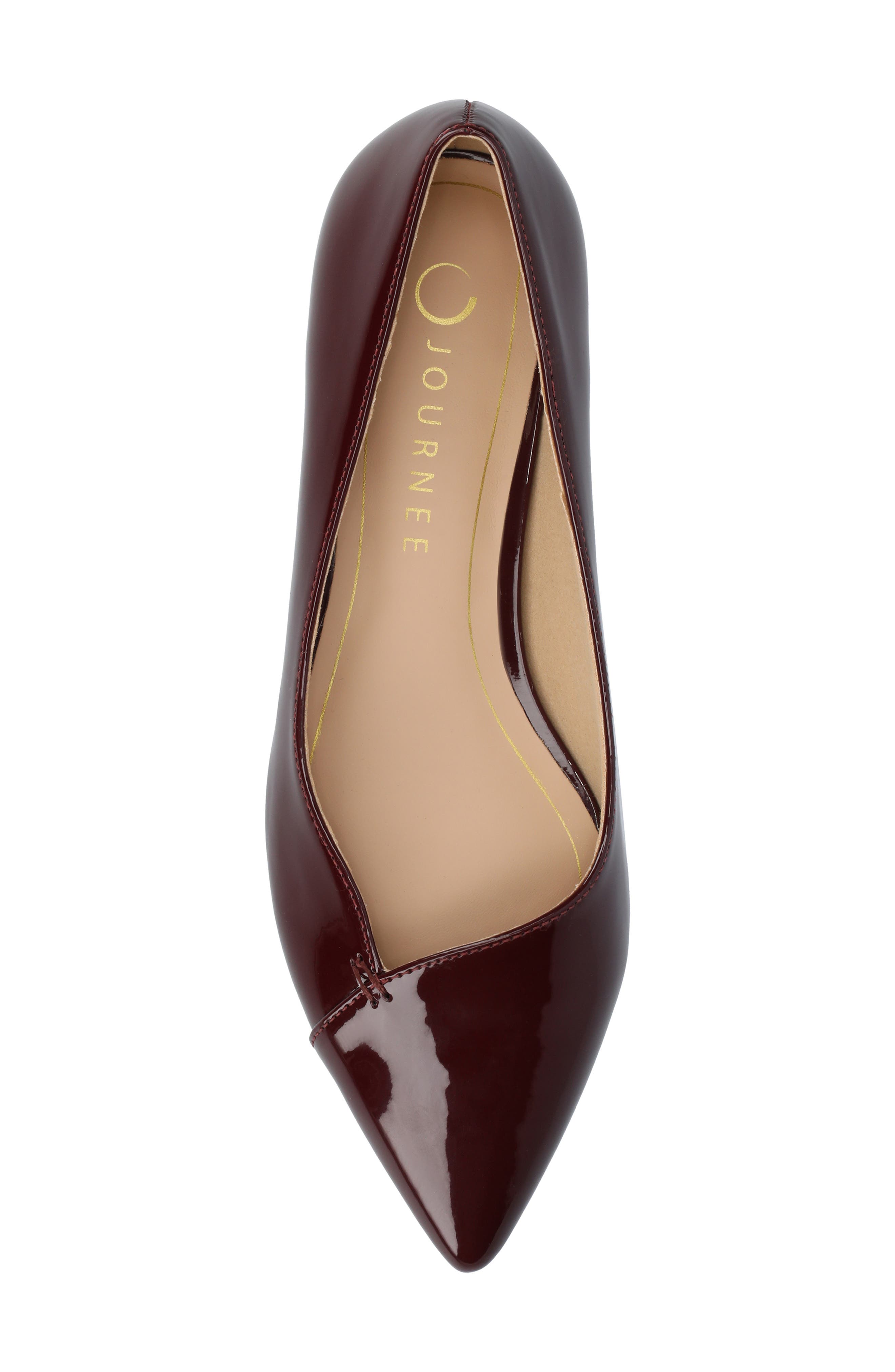 Carmin Pointed Toe Flat, Alternate, color, PATENT/ OXBLOOD