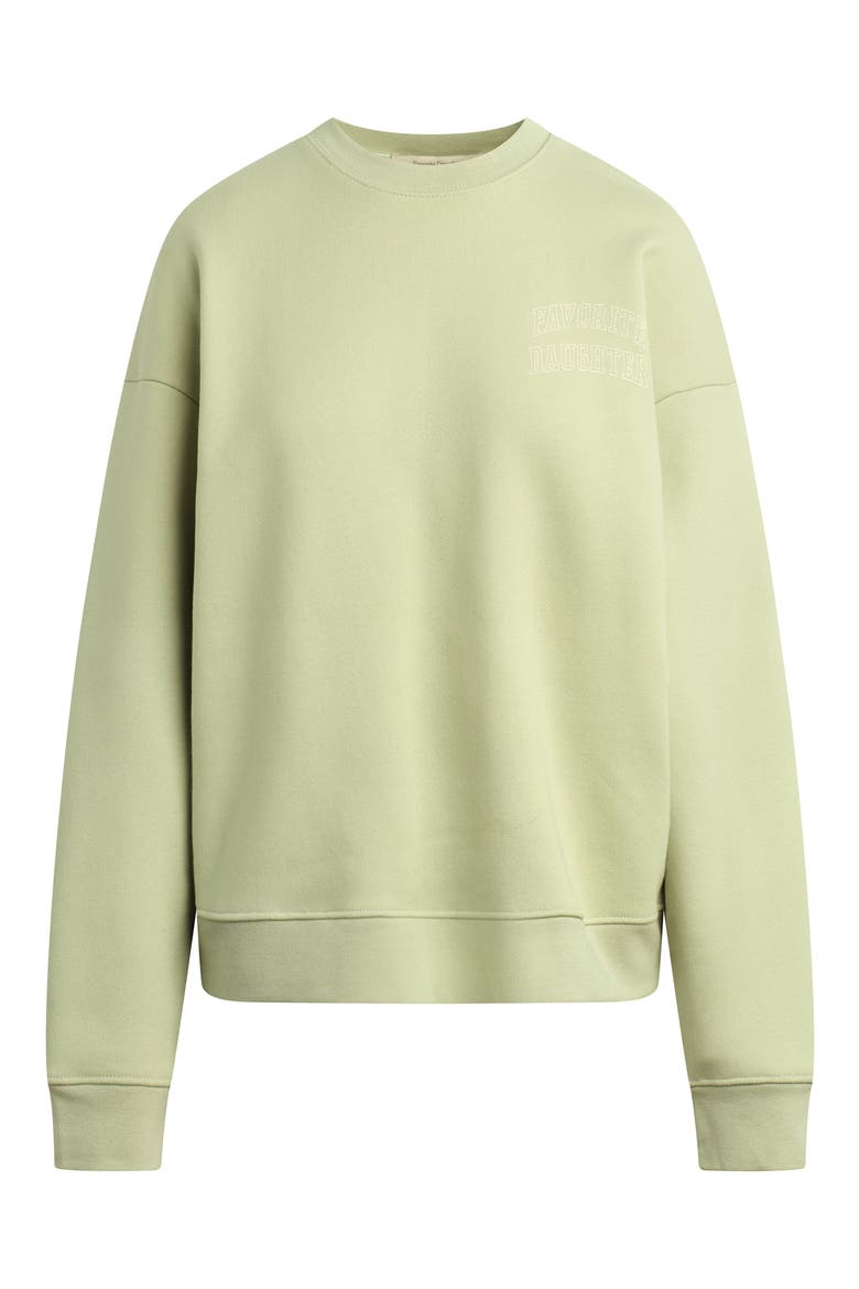 Collegiate Oversize Cotton Blend Sweatshirt, Main, color, LIGHT SAGE/ GARDEN