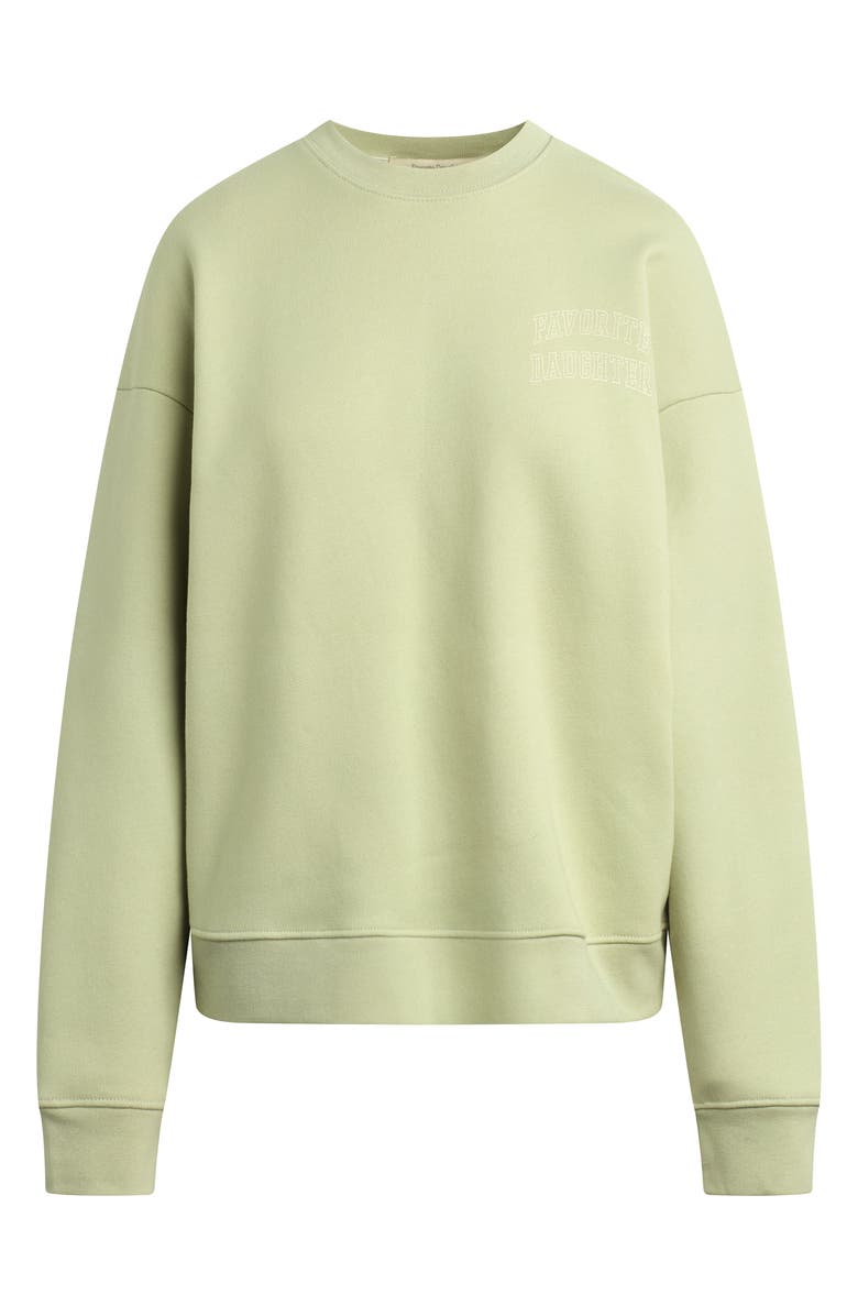 Favorite Daughter Collegiate Oversize Cotton Blend Sweatshirt, Main, color, Light Sage/ Garden