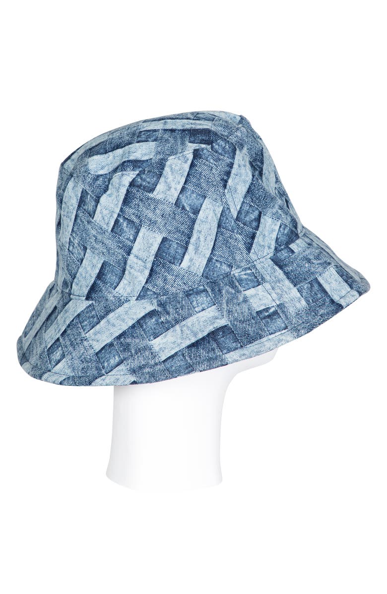 Kurt Geiger London Woven Denim Bucket Hat, Alternate, color, Dark Blue