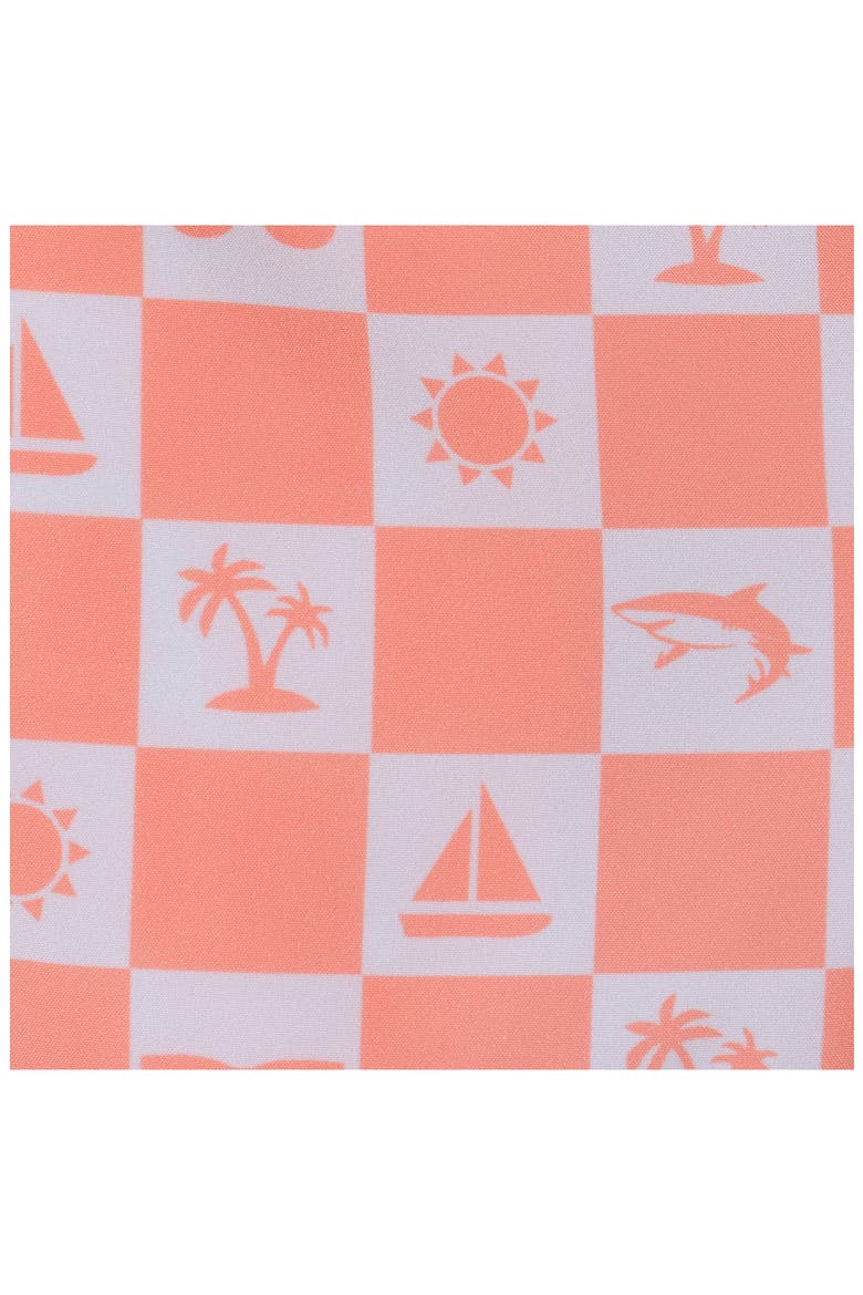 Kids' Print Swim Trunks, Alternate, color, ORANGE CHECK