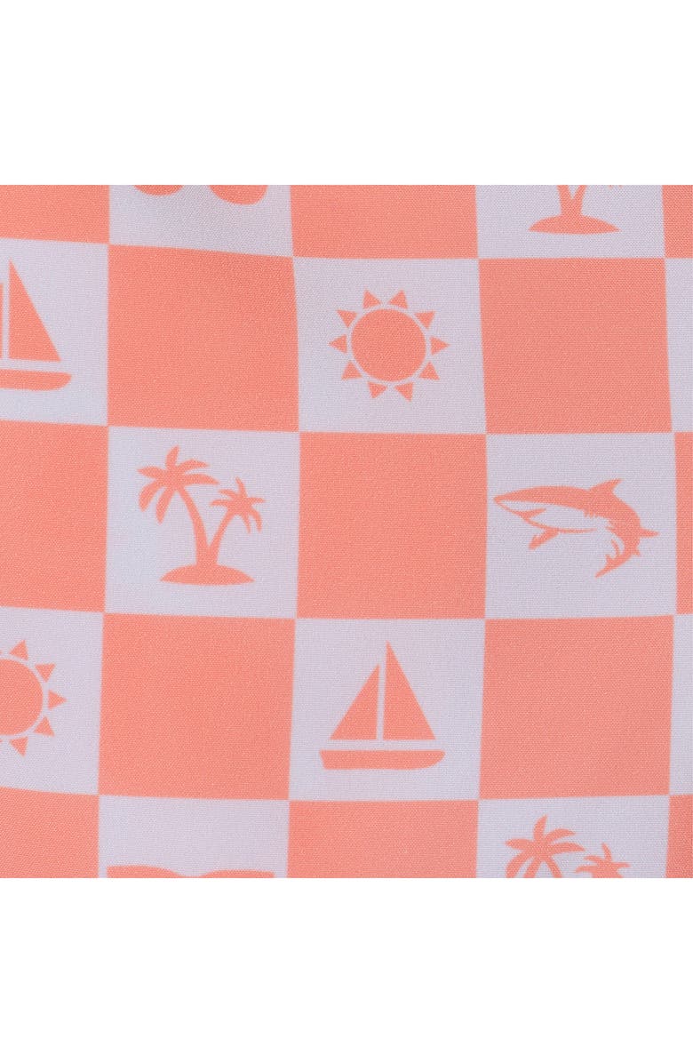 Andy & Evan Kids' Print Swim Trunks, Alternate, color, Orange Check