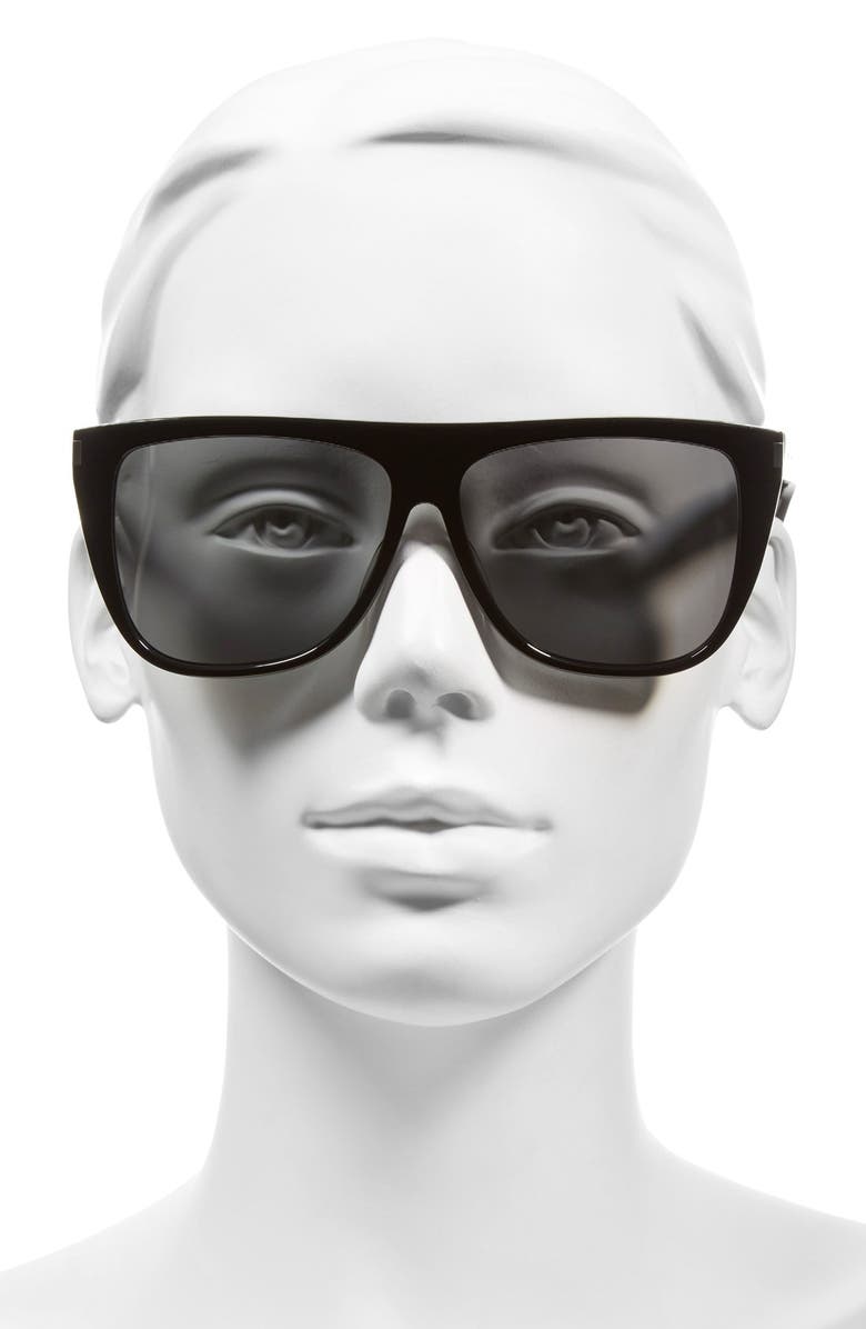 Saint Laurent SL1 59mm Flat Top Sunglasses, Alternate, color, 