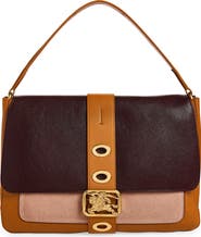 Burberry Medium Rider Colorblock Leather Top Handle Bag