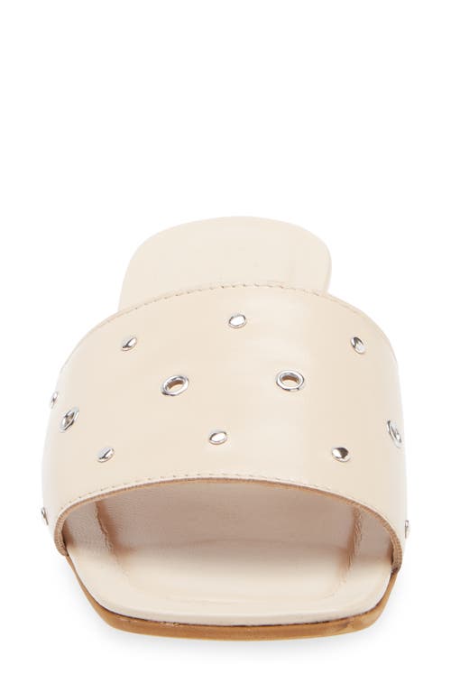 2 Twin Hearts Lea Stud & Grommet Slide Sandal In Beige