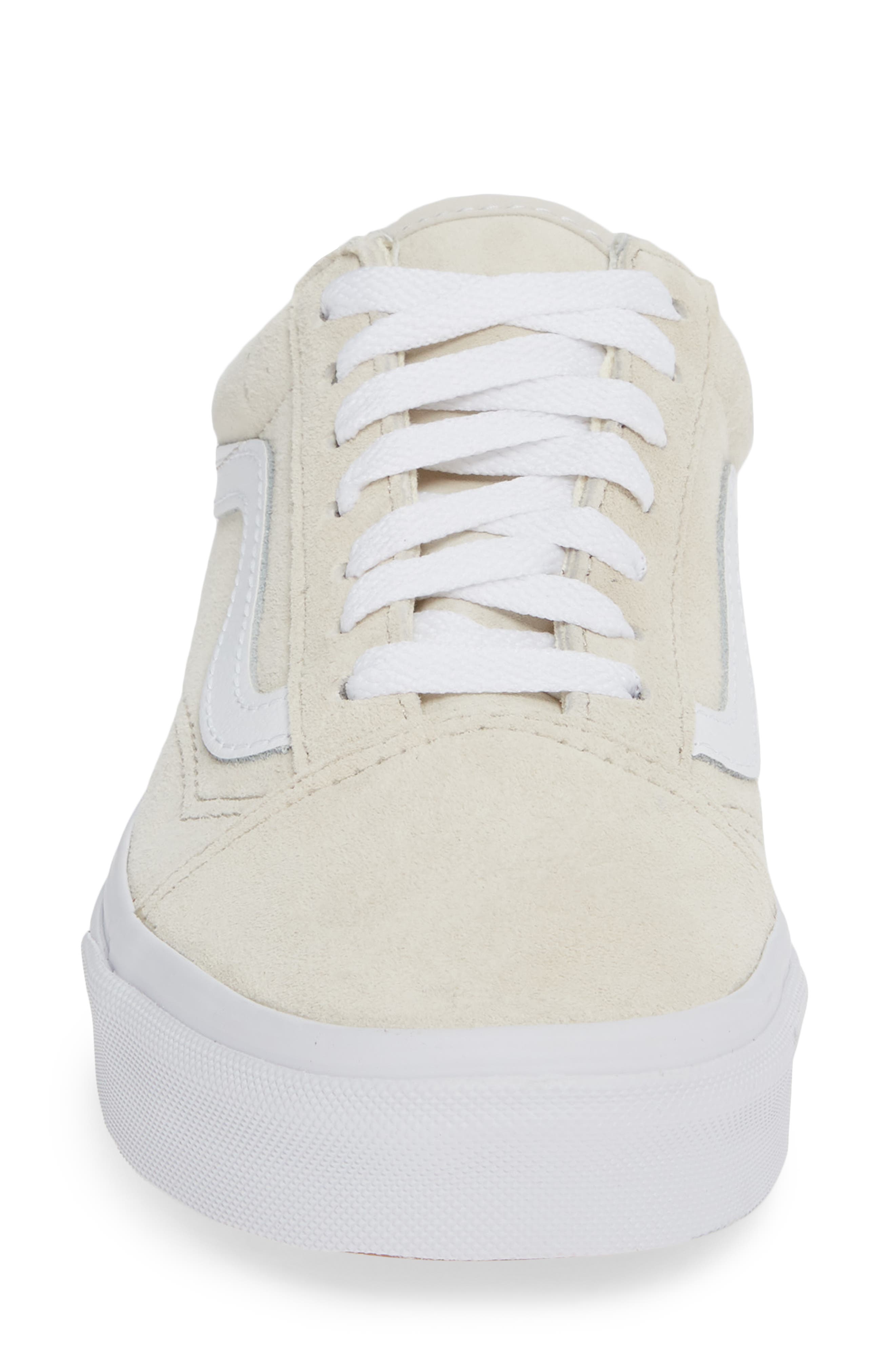 Old Skool Low Top Sneaker, Alternate, color, MOONBEAM/ TRUE WHITE SUEDE