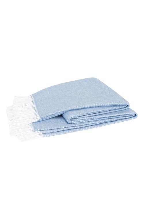 Matouk Pezzo Throw Blanket In Hazy Blue