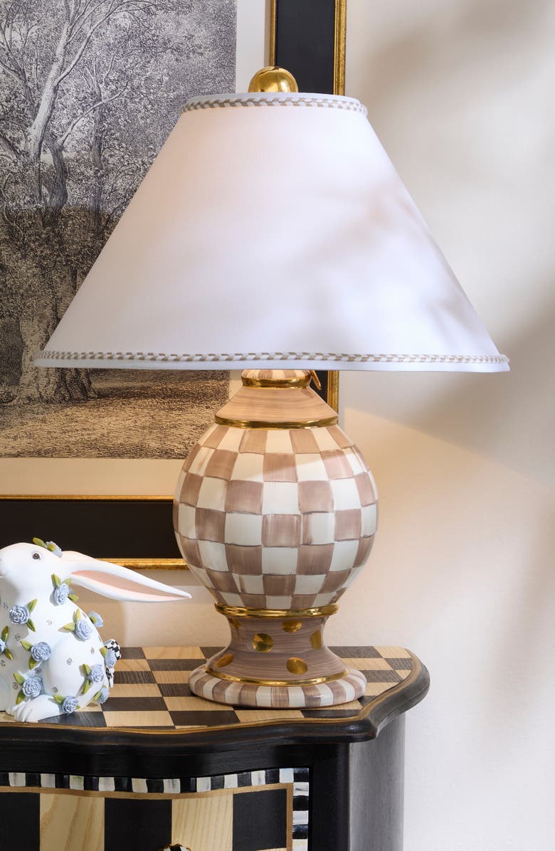 MACKENZIE CHILDS Mocha Check Globe Lamp, Alternate, color, Mocha
