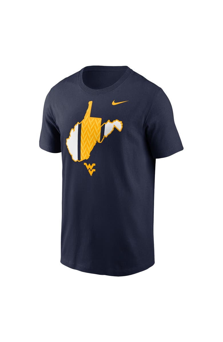 Nike Men's Nike Navy West Virginia Mountaineers Campus State Shape T-Shirt, Alternate, color,