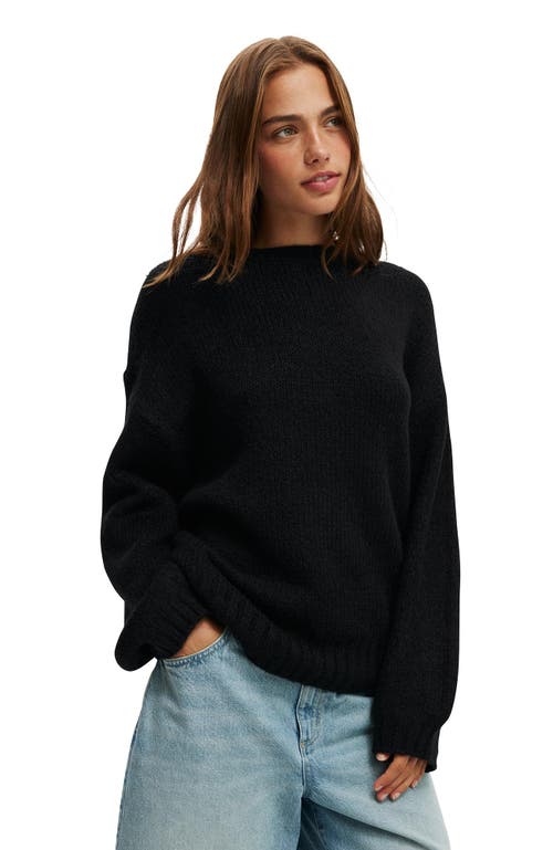 Cotton On Luxe Crew Sweater In Black