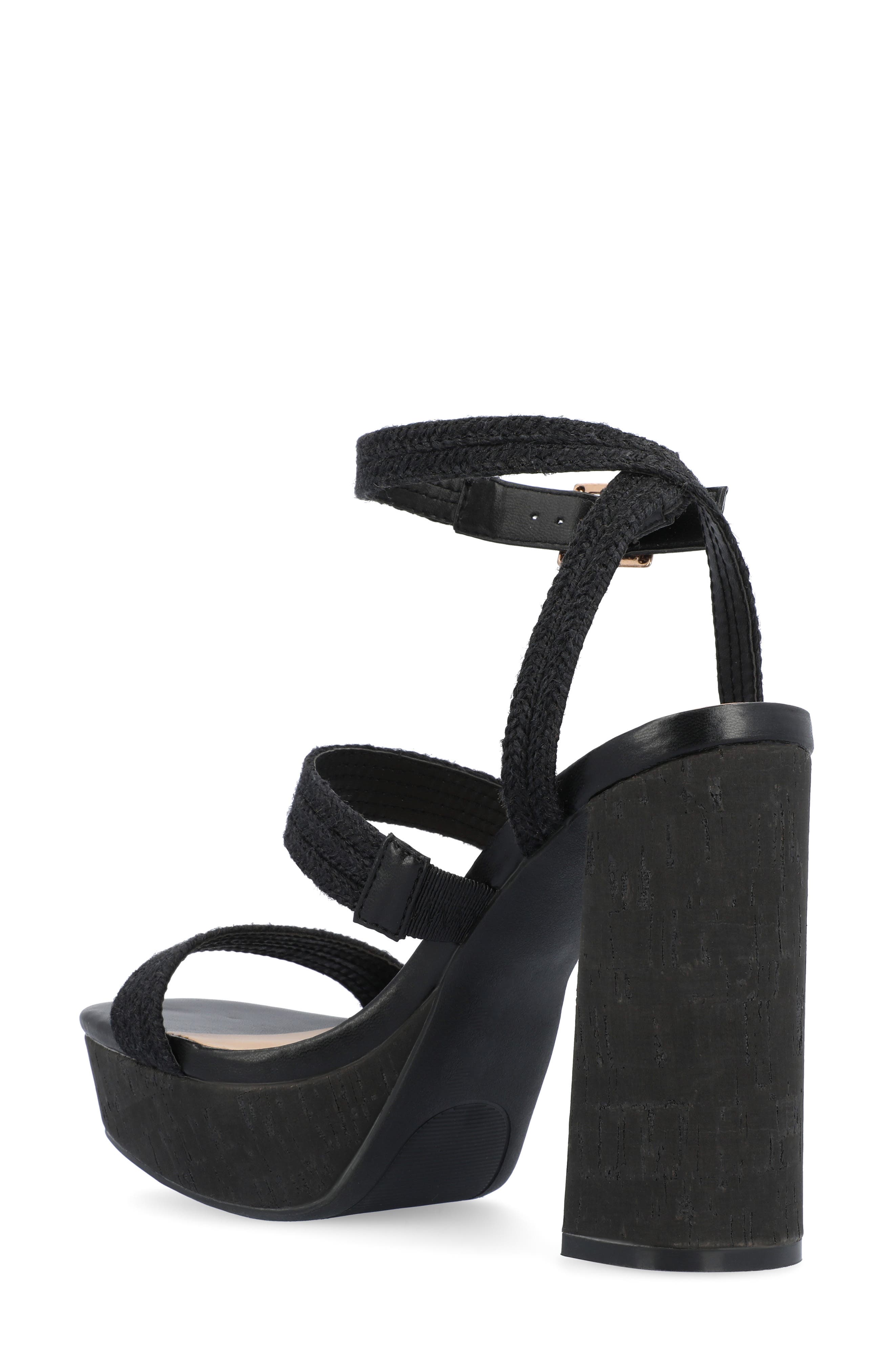 Journee Collection Sienne Platform Sandal, Alternate, color, Black