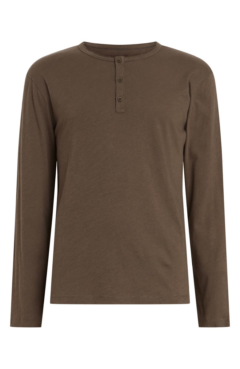 AllSaints Figure Long Sleeve Cotton Henley, Alternate, color,