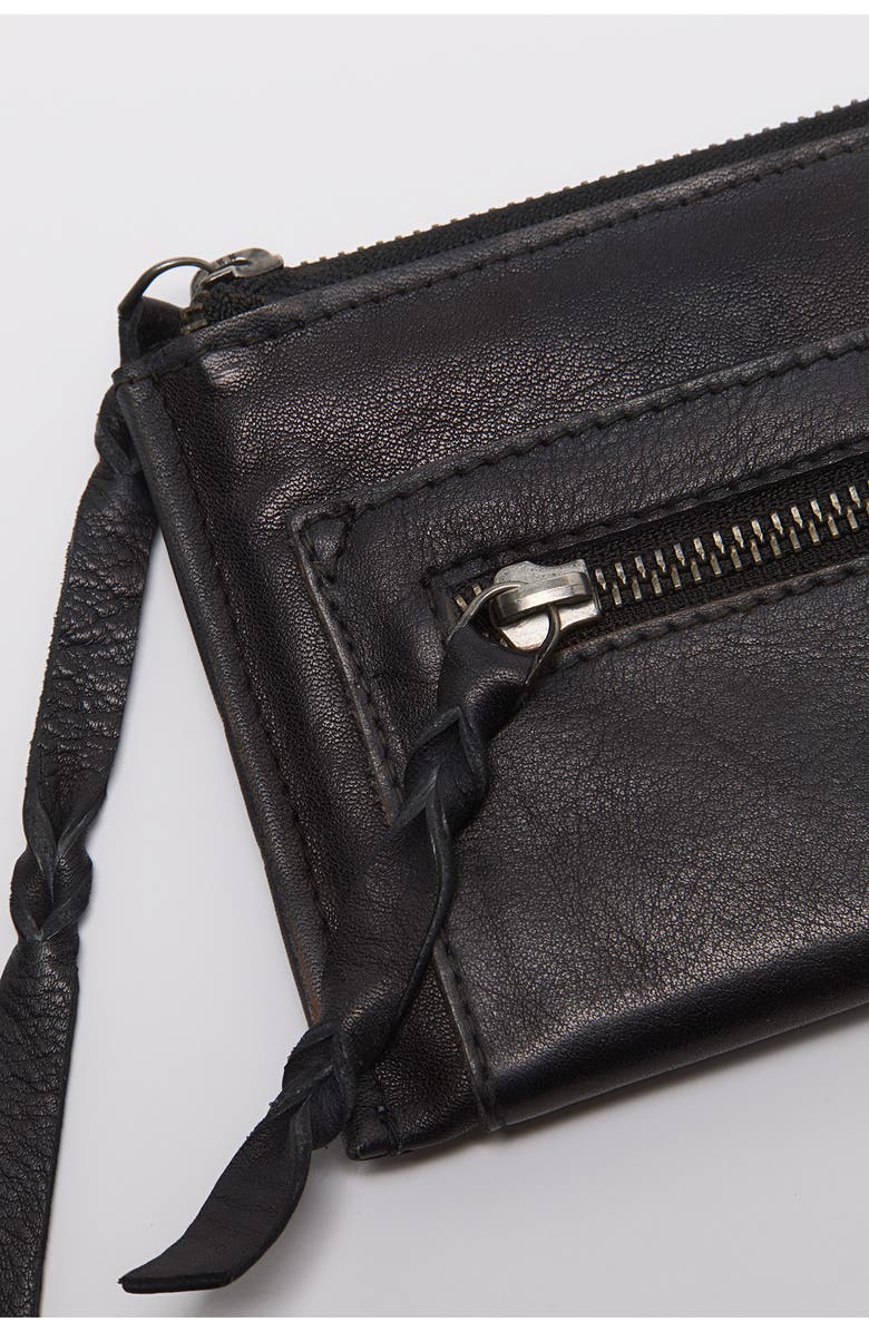 Free People We the Free Emerson Leather Wallet, Alternate, color, Black