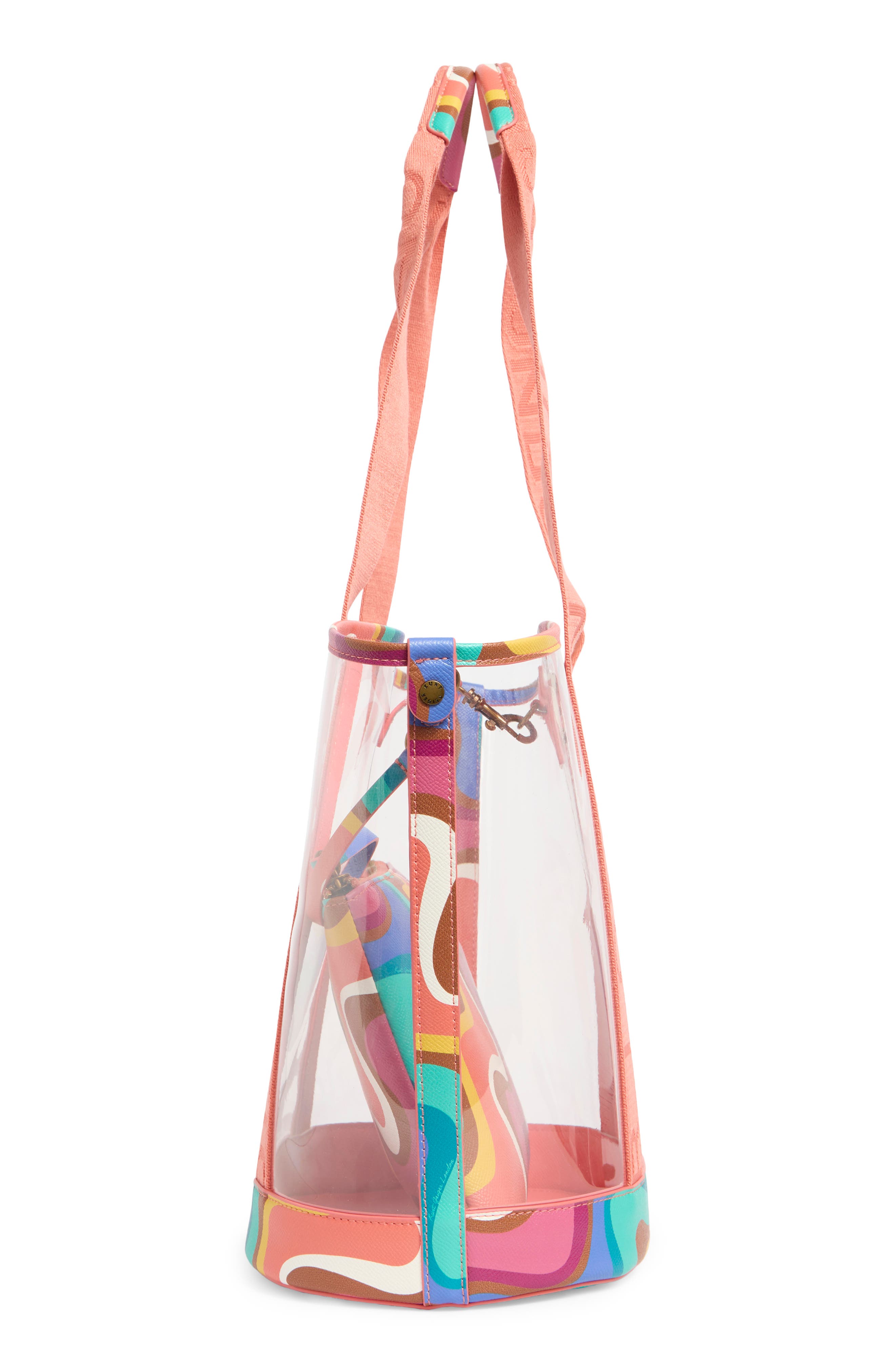 Hampstead Vinyl Tote, Alternate, color, CORAL MULTI