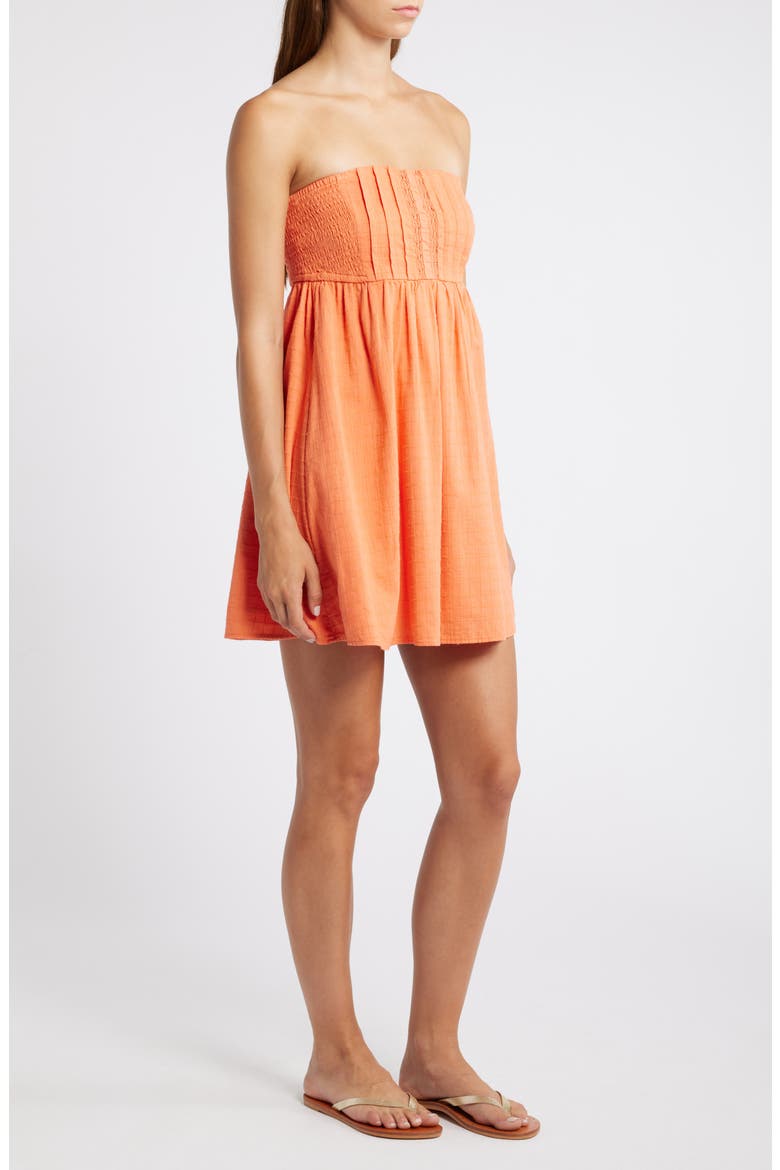 Strapless Minidress, Alternate, color, SWEET PAPAYA