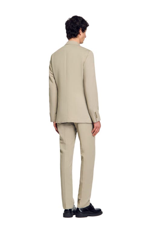 Sandro Suit Jacket In Light Kaki.