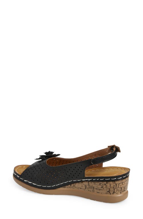 Extreme By Eddie Marc Laser-cut Wedge Slingback Sandal
