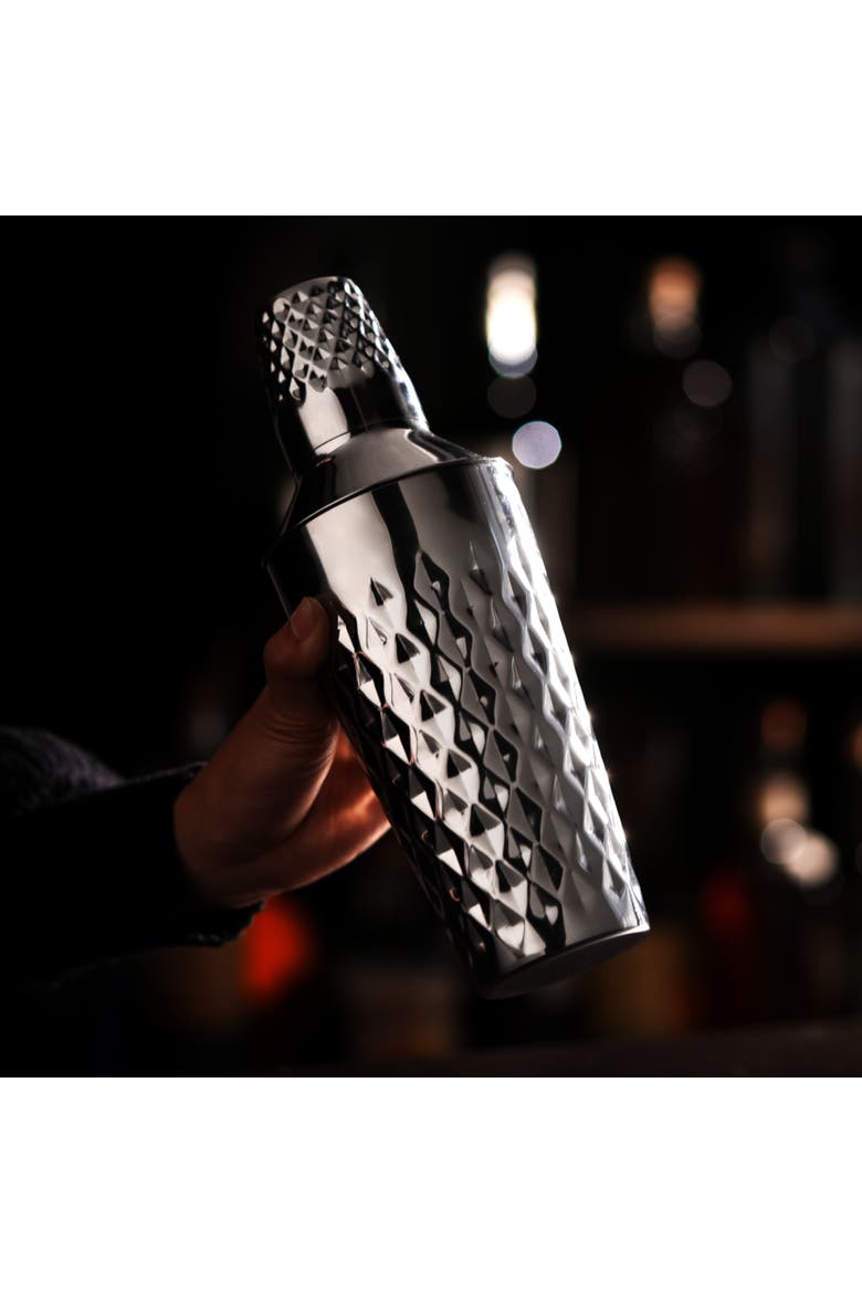 Irving Faceted Cocktail Shaker in Stainless Steel, Alternate, color, Silver