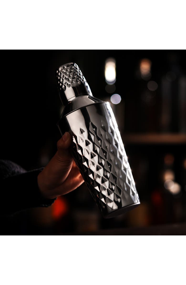 Viski Irving Faceted Cocktail Shaker in Stainless Steel, Alternate, color, Silver