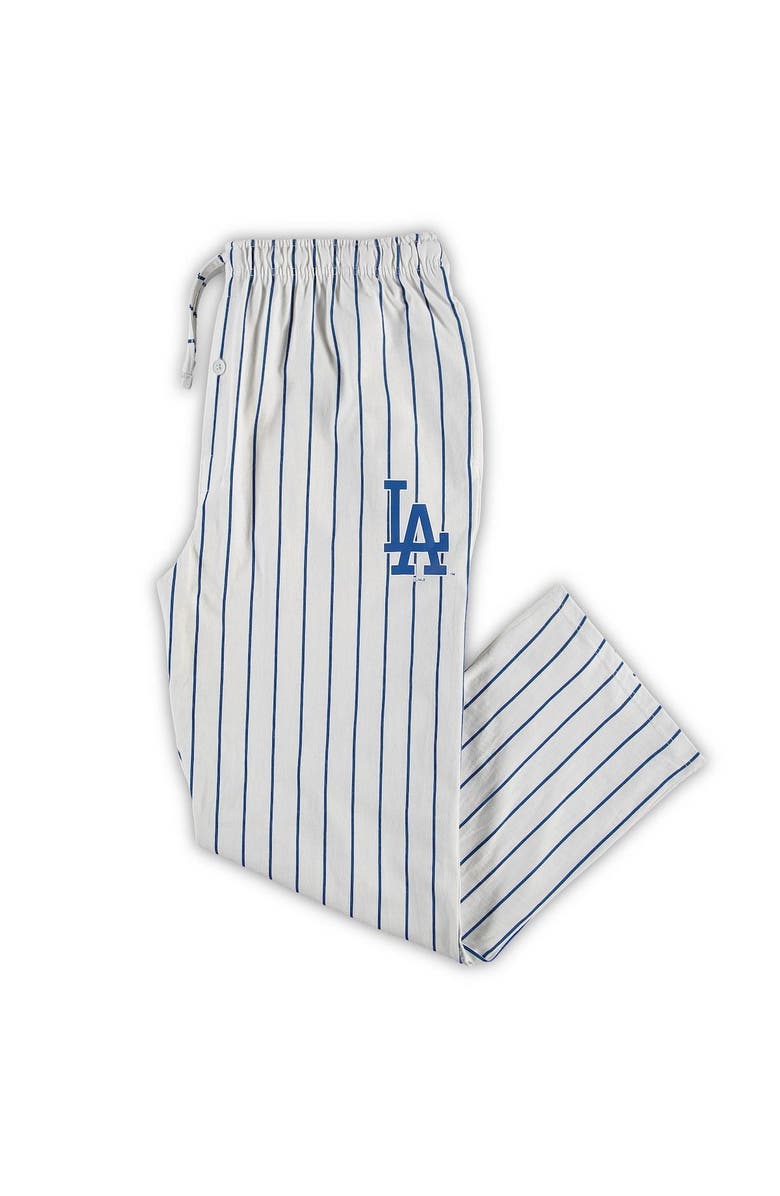 CONCEPTS SPORT Men's Concepts Sport White/Royal Los Angeles Dodgers Big & Tall Pinstripe Sleep Pants, Alternate, color, White