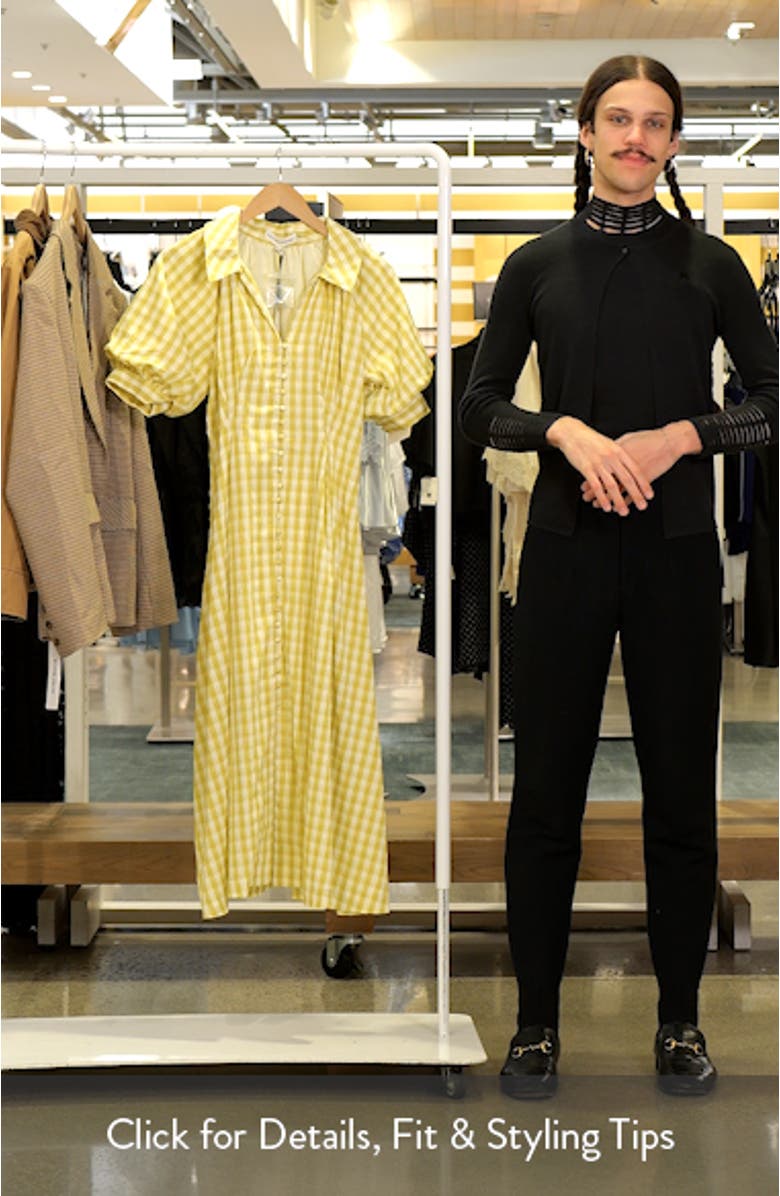 Gingham Puff Sleeve Seersucker Shirtdress, sales video thumbnail