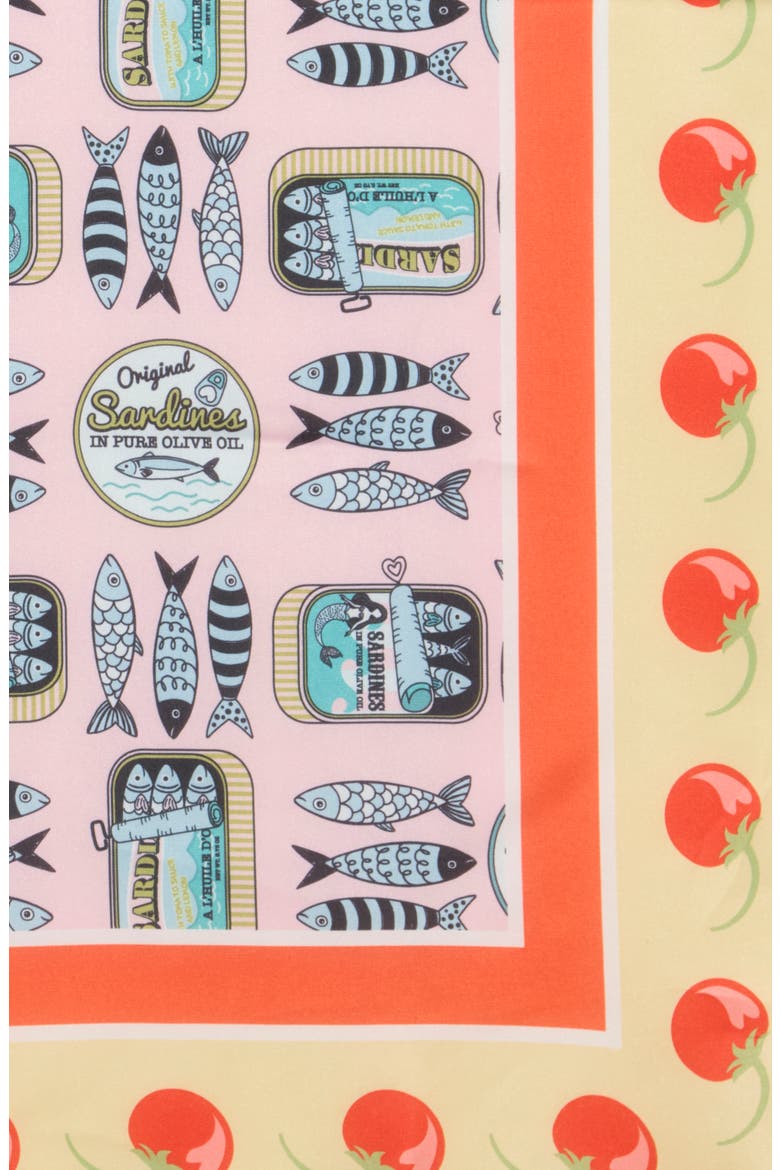 Sardine Print Square Scarf, Alternate, color, YELLOW