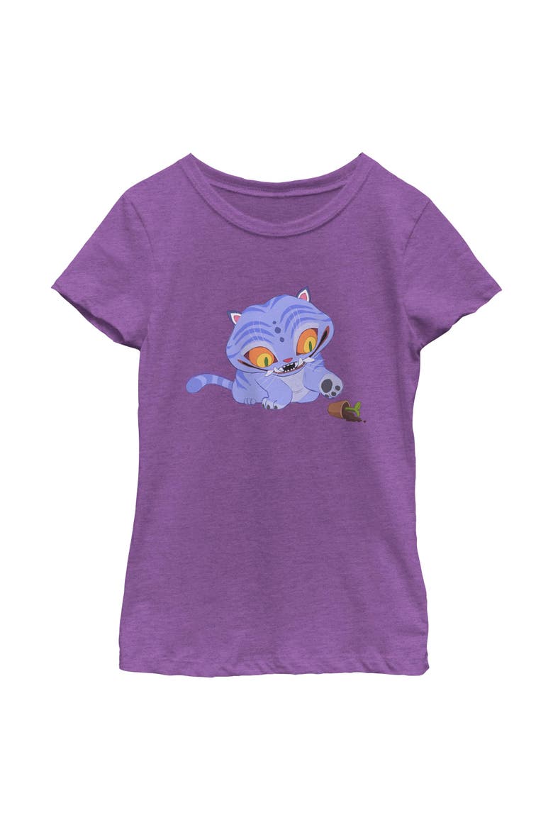 Girls' Mischievous Derpy Graphic Short Sleeve T-Shirt, Main, color, Purple Berry