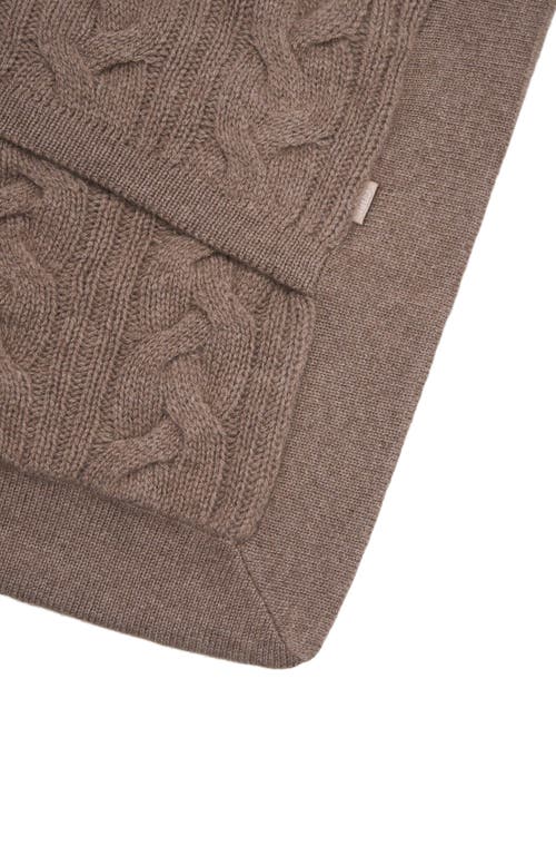 Gobi Mongolian Cashmere Knitted Pillow Cover In Brown