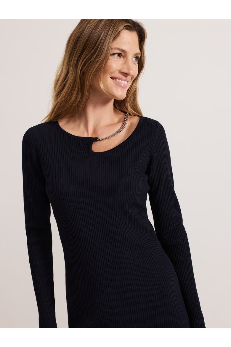 Nia Necklace Mini Dress, Alternate, color, Navy