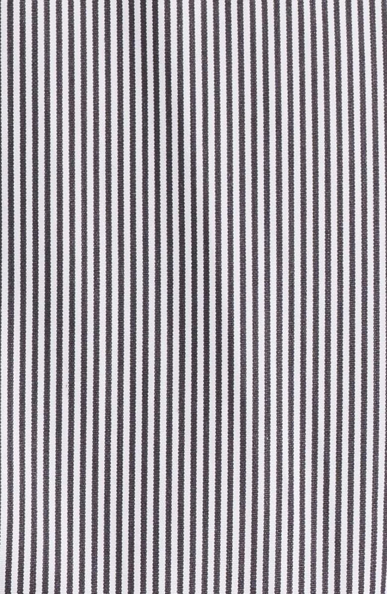 Emanuel Berg Modern Fit Stripe Cotton Poplin Dress Shirt, Alternate, color, Black