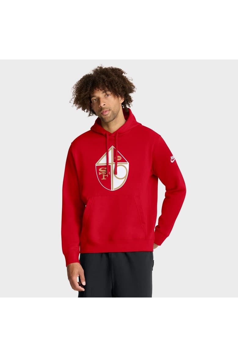 Men's Nike Scarlet San Francisco 49ers Club Fleece Pullover Hoodie, Main, color, Scarlet