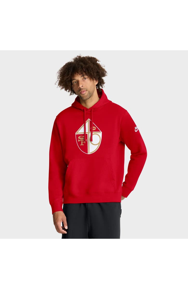 Nike Men's Nike Scarlet San Francisco 49ers Club Fleece Pullover Hoodie, Main, color, Scarlet