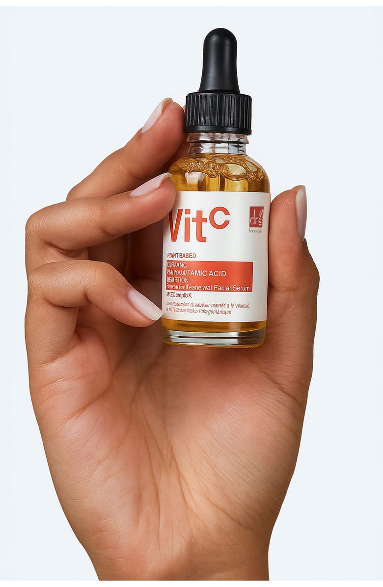 DR BOTANICALS Vitamin C 3% & Polyglutamic Acid Complex 1% & Brightening Facial Serum 30ml, Alternate, color, White