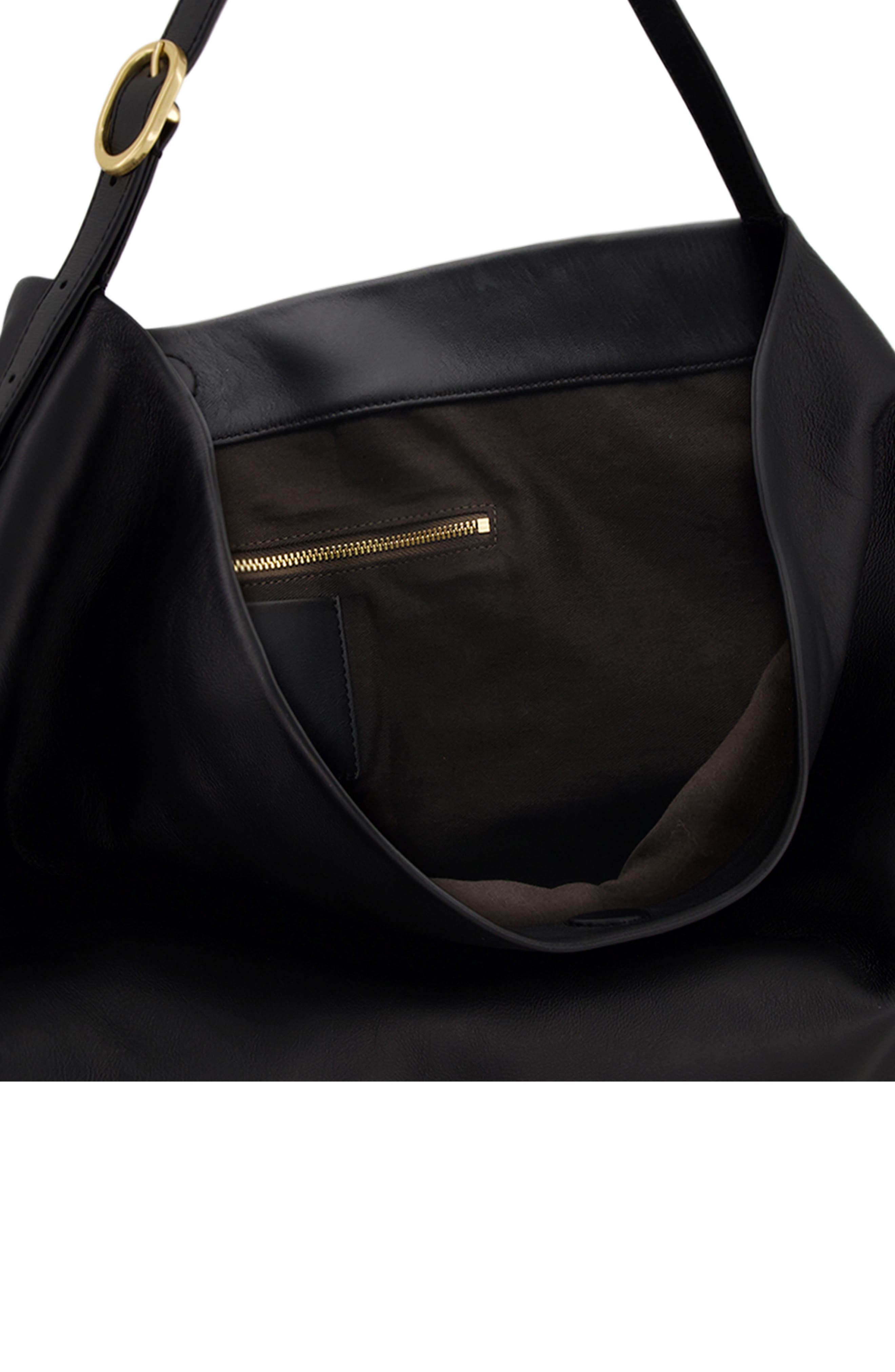 Vince Medium Plonge Vivian Leather Hobo Bag, Alternate, color, Black
