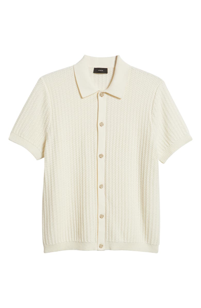 Vince Short Sleeve Cashmere & Cotton Cardigan, Alternate, color, 