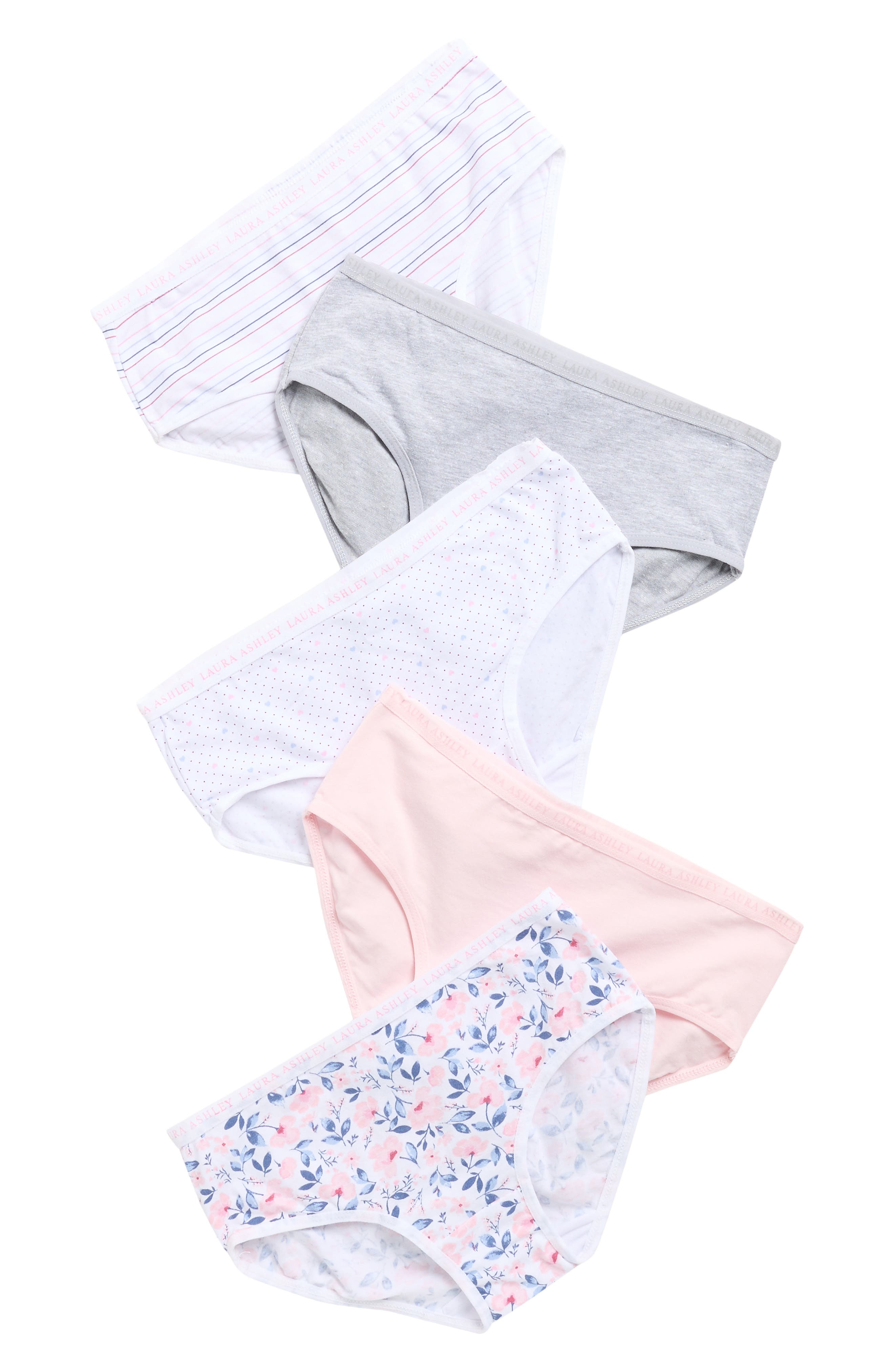 Laura Ashley Kids' Assorted 5-Pack Bikini Briefs