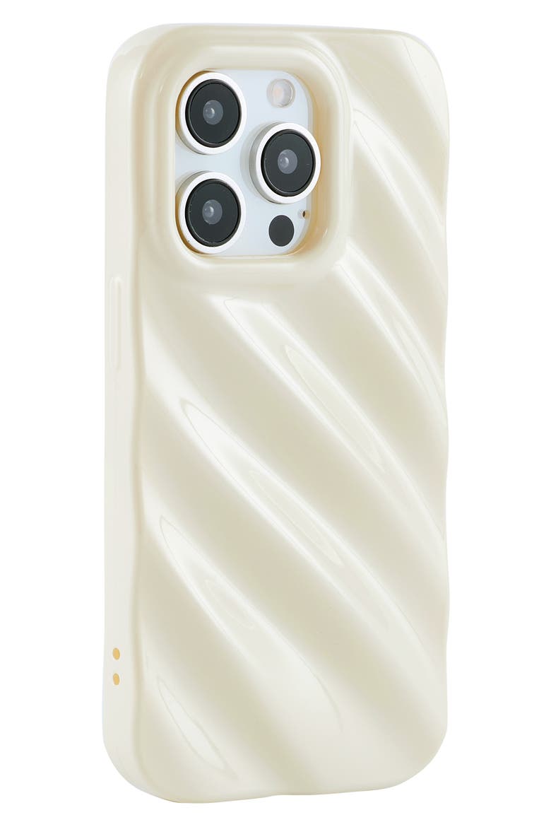 Silk Look Wavy iPhone 14 Pro Max Case, Alternate, color, CREAM