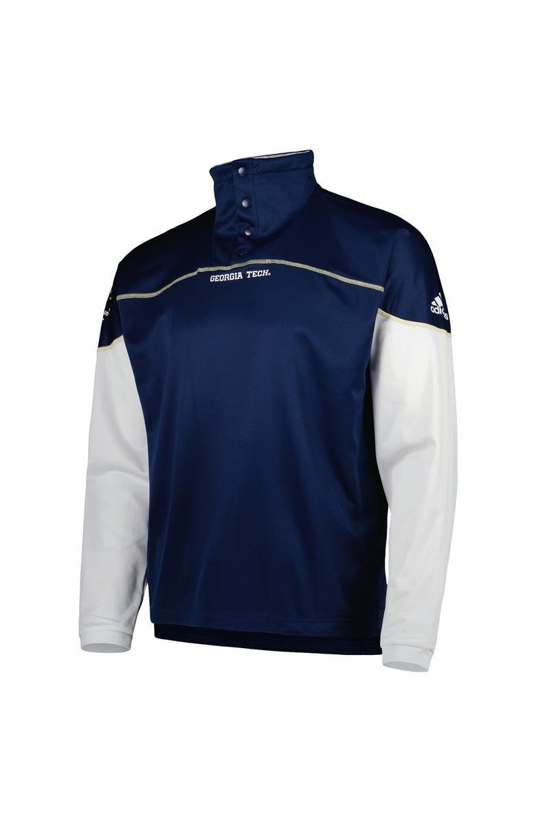 adidas Men's adidas Navy Georgia Tech Yellow Jackets AEROREADY Knit Quarter-Snap Jacket, Alternate, color, Navy