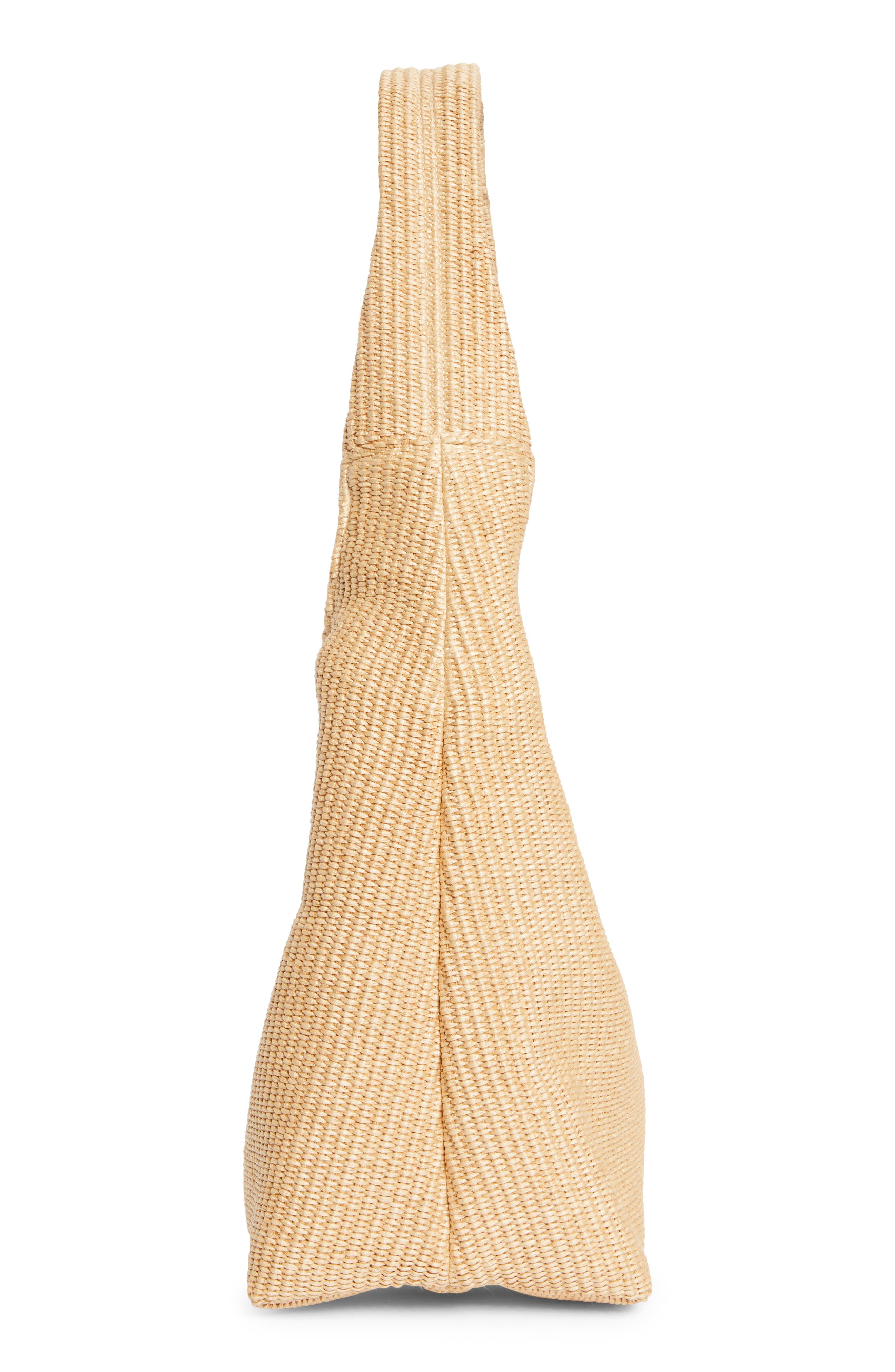 Jimmy Choo Large Beach Diamond Woven Raffia Hobo Bag, Alternate, color, 