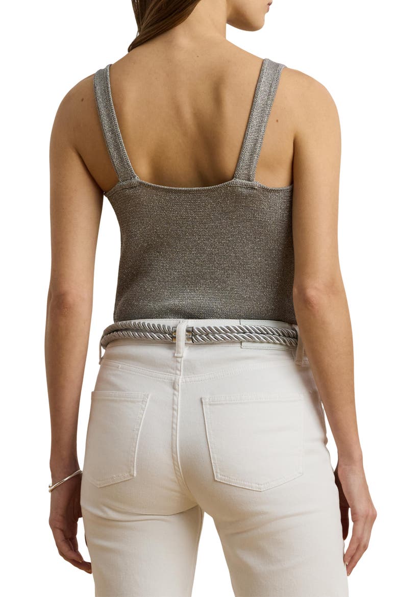 Metallic Blend Knit Tank, Alternate, color, BRIGHT NICKEL METALLIC