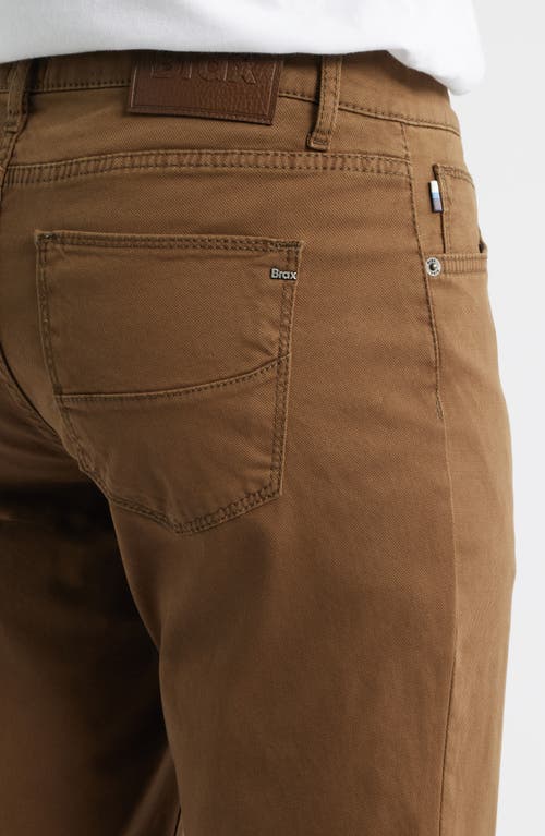 Brax Cadiz Stretch Cotton Pants In Brown