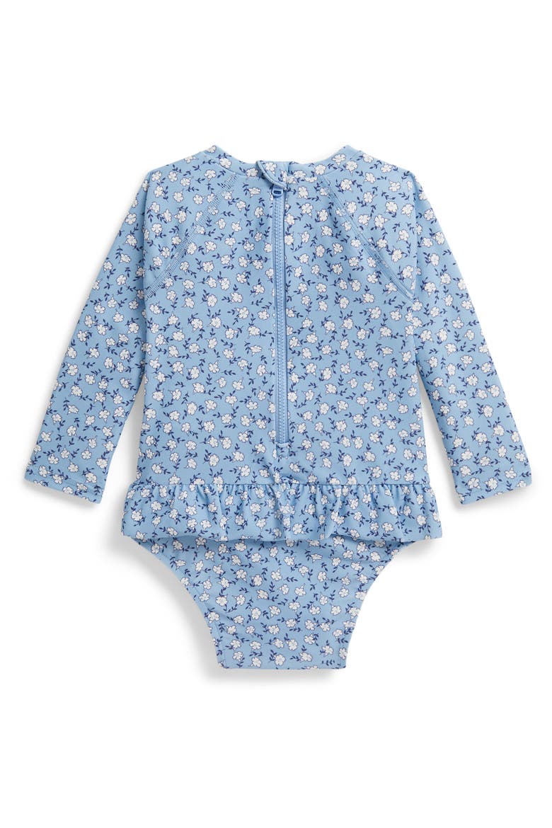 Printed Long Sleeve UPF 50+ One-Piece Swimsuit, Alternate, color, GORGEANA FLORAL