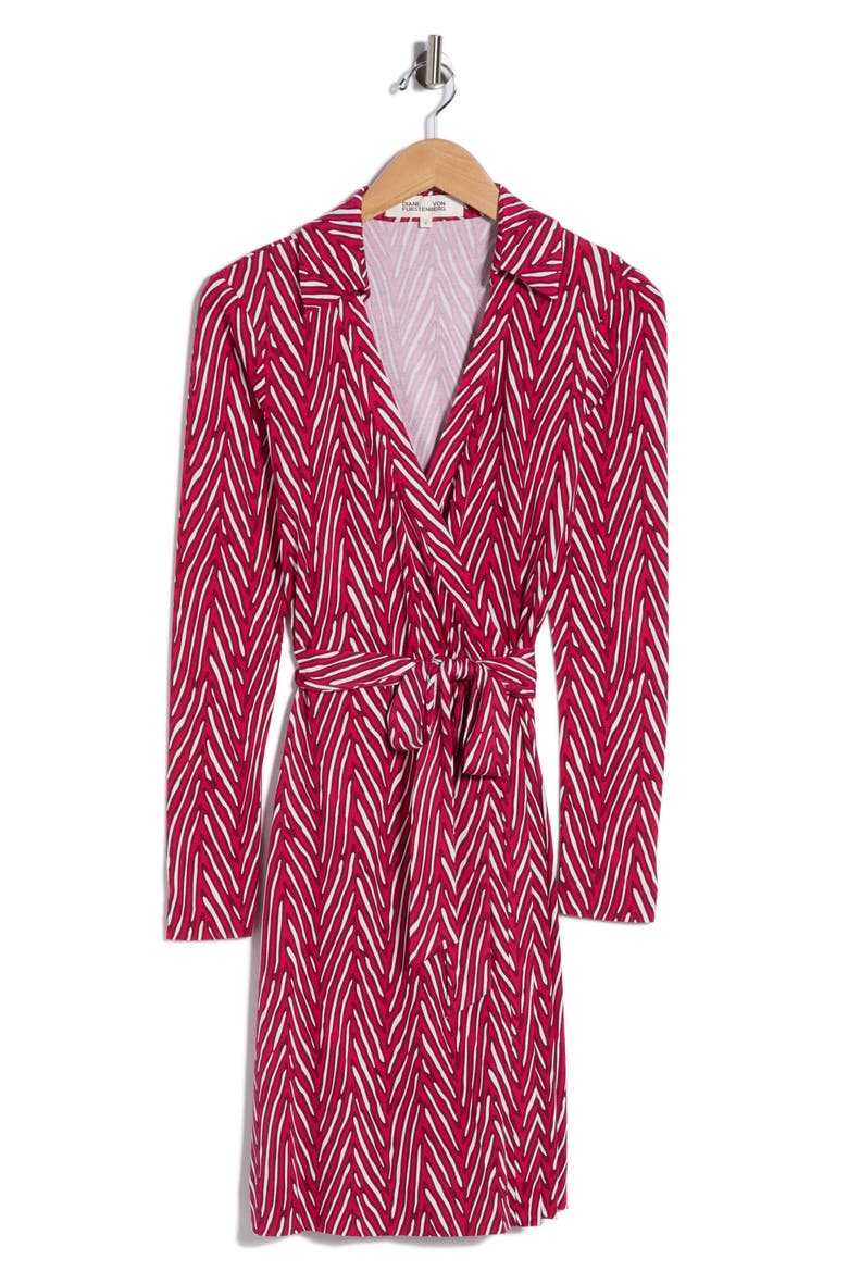 Jeanne Long Sleeve Wrap Dress, Alternate, color, PIAZZA TIGER MINI BEET PINK