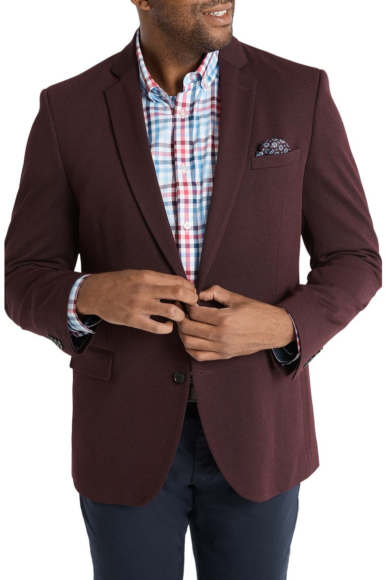 Milton Textured Stretch Sport Coat, Main, color, WINE
