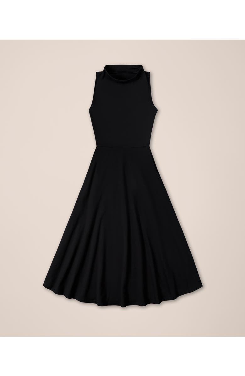 Pact Organic Cotton Fit & Flare Cowl Neck Dress, Alternate, color, 